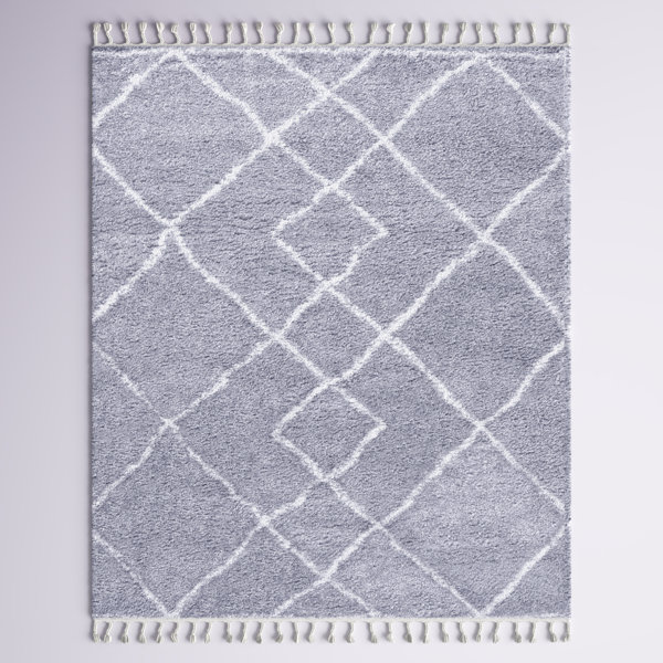Mistana™ Boho Geometric Diamonds Indoor Plush Shag Area Rug with
